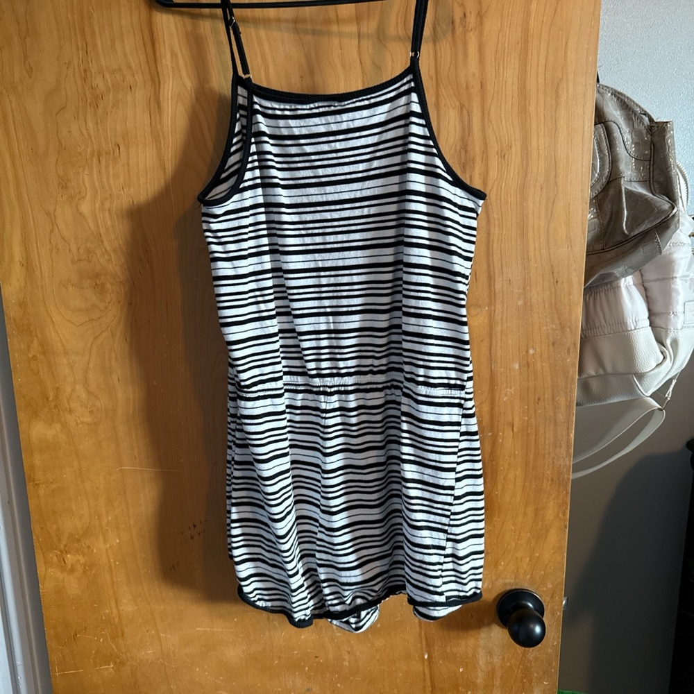 Mossimo Supply Co. Black and White Striped Romper